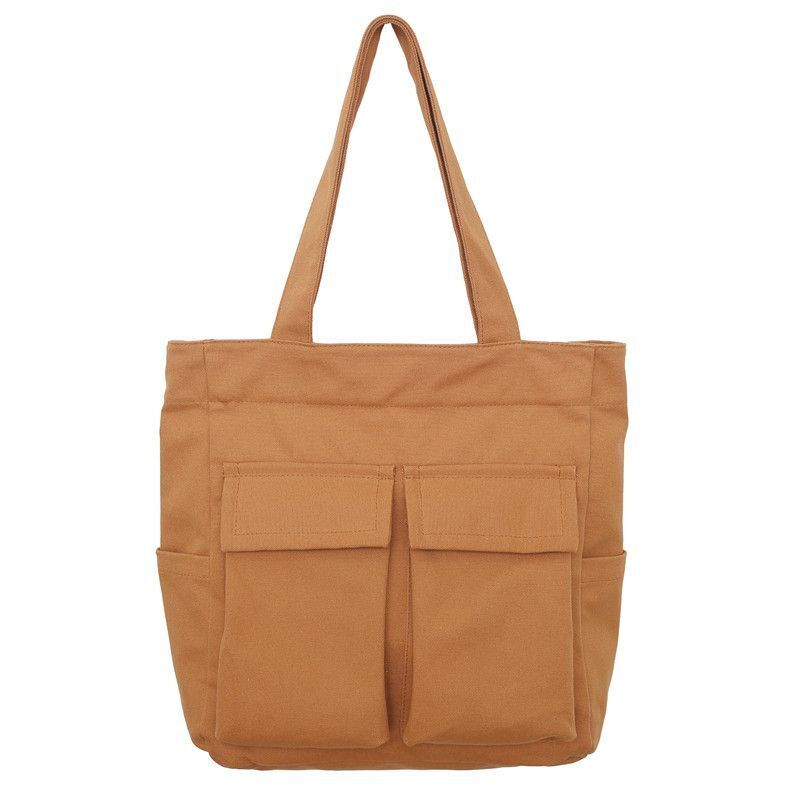 Large Capacity Canvas Shoulder Bags Solid Soft Denim Leisure Travel Bag Casual