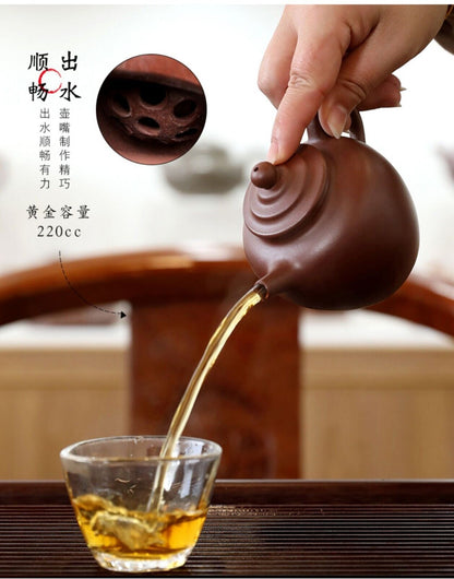 220cc chinese Yixing Handmade Zisha teapot DiCaoQing clay GanLan Gongfu Tea Pot