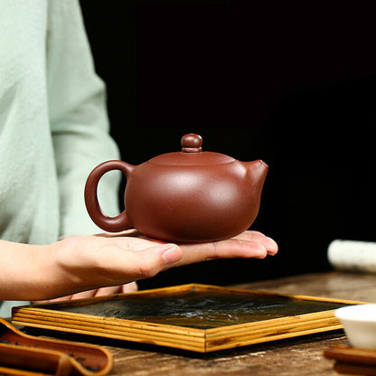 Xishi Pot Real Yixing Zisha Clay Pot Marked Ball Shaped Infuser Holes Tea Pot