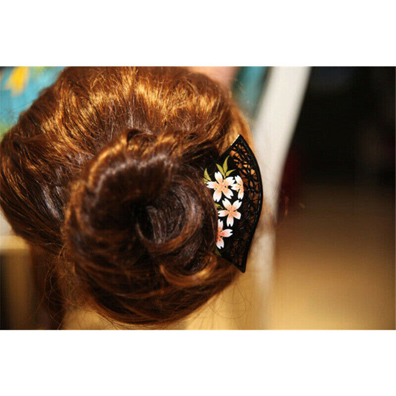 Acrylic Sakura Hollow out Hairpin Comb Kanzashi Japanese for Kimono Geisha Gift