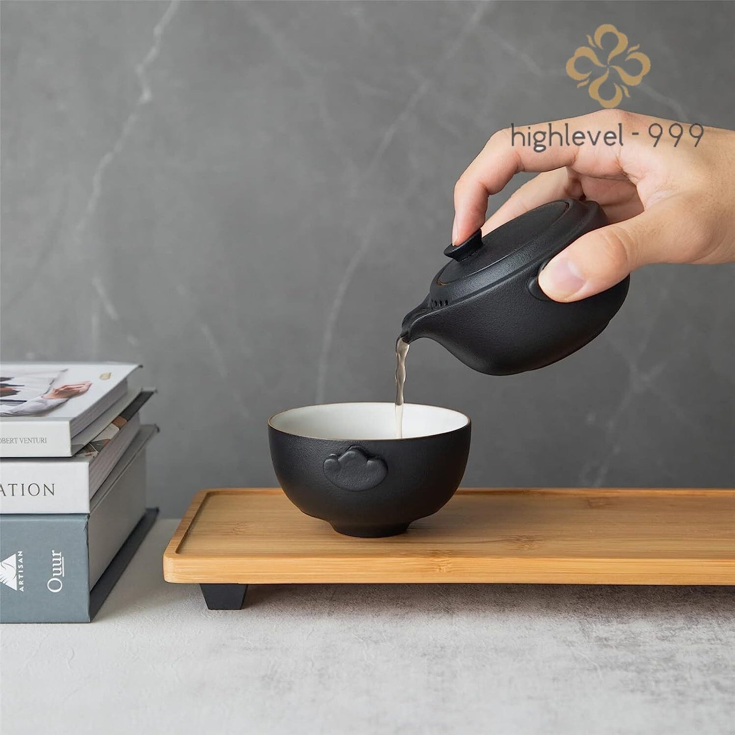 Chinese Travel Gaiwan Tea Set for One Ceramic Small Kungfu Teapot Teacup