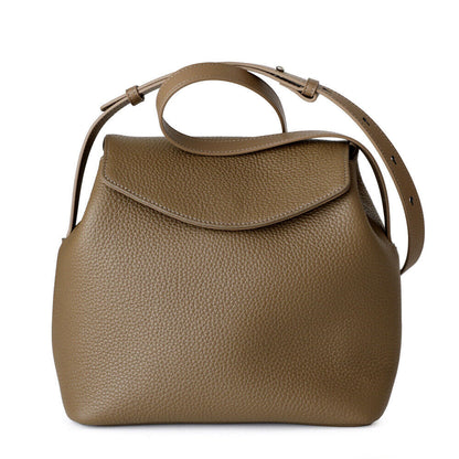 Real Leather Flap Bucket Shoulder Bag Purse Fashion Handbag Crossbody Work Bag