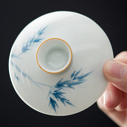 130ml Handmade Pattern Gaiwan Bowl Teacup Household Ceramic Kungfu Tea Set