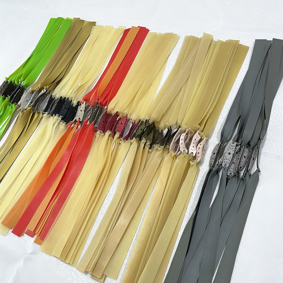 10 Flat Rubber Bands Slingshot Hunting Catapult Replacement Elastic Tapered Band