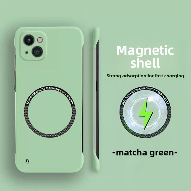 Suitable for Apple 17/16/15 matte borderless magnetic phone case ultra-thin PC