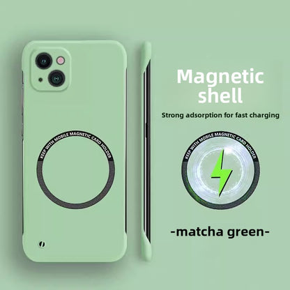 Suitable for Apple 17/16/15 matte borderless magnetic phone case ultra-thin PC
