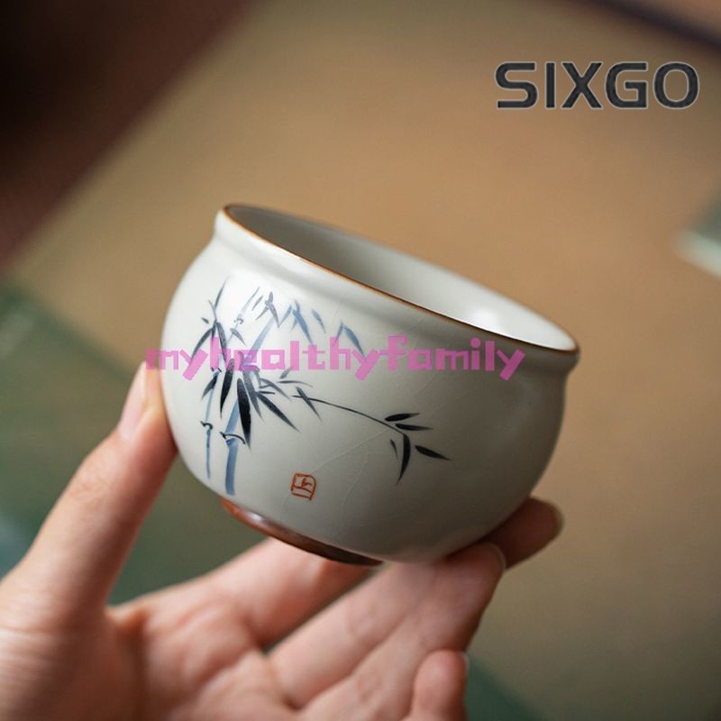 Ru Kiln Master's Cup Single Tea Cup for Sipping Tea Ceramic Kung Fu Tea Set