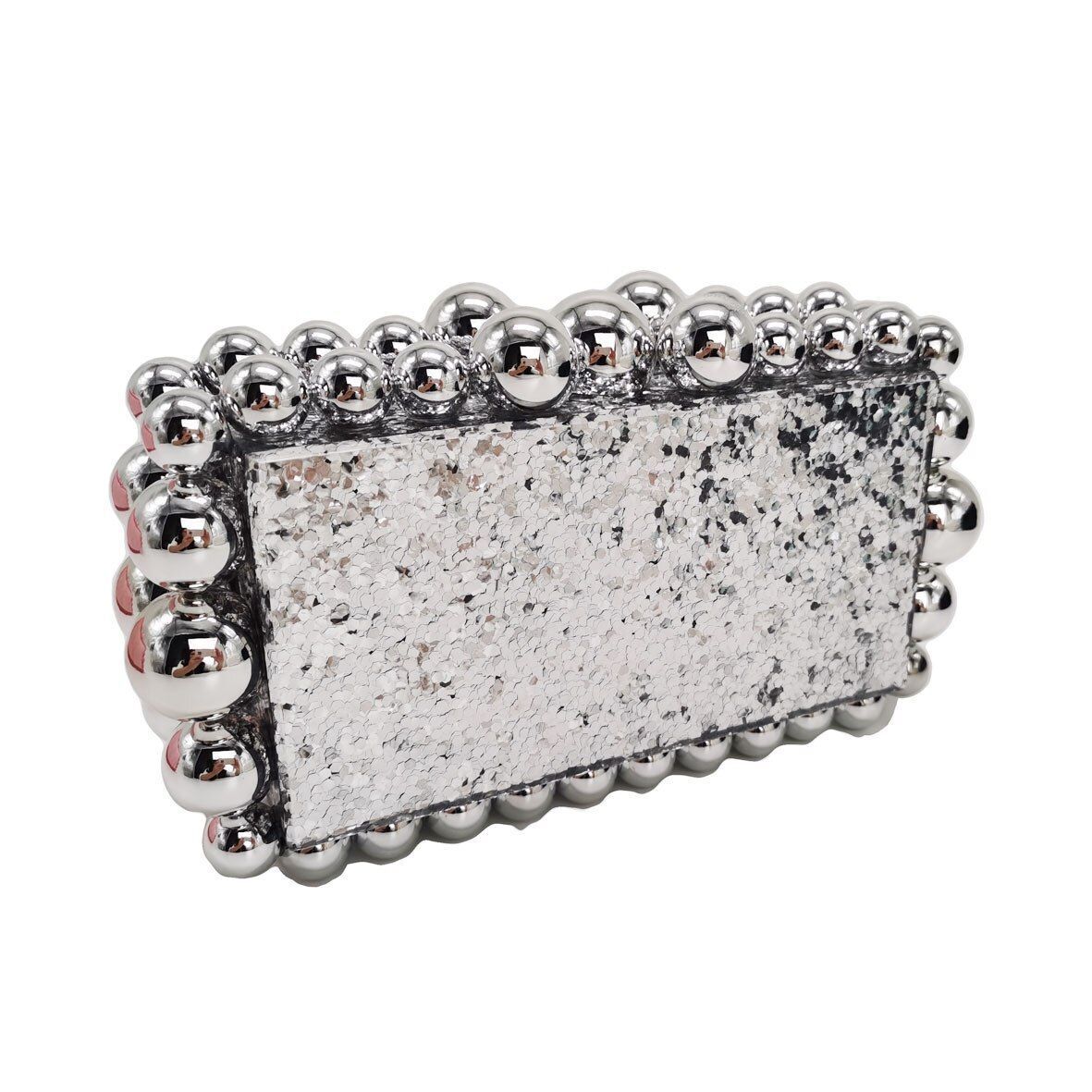 Fashion Acrylic Bag Party Purse Flap Clutches Pink Blue Silver Handbag Crossbody