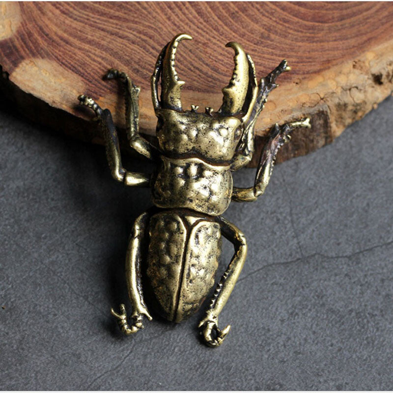 3Pcs/set China Bronze Beetle Statue Figure Tea Pet Tea Tray Decorate Handicraft