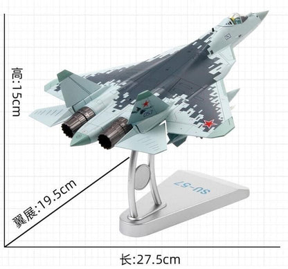 1:72 28CM SU-57 Fighter Plane Aircraft Aeroplane Diecast Military Airplane Model