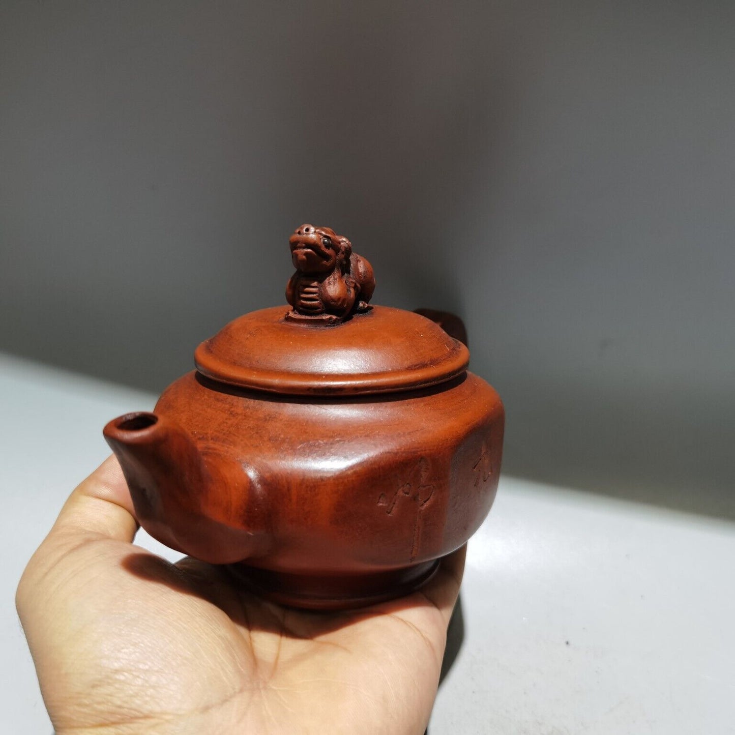 chinese yixing purple clay teapot tea set pot zisha ceramic beast figurine art