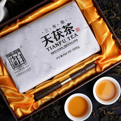 360g Brick Fu Zhuan CHINATEA Brand MM Hunan Anhua Golden Flowers Fucha Dark Tea