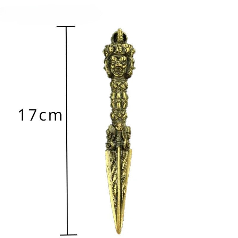1pc Alloy Three Sided Puba Pestle Feng Shui Buddha Statue Exorcism Buddhist
