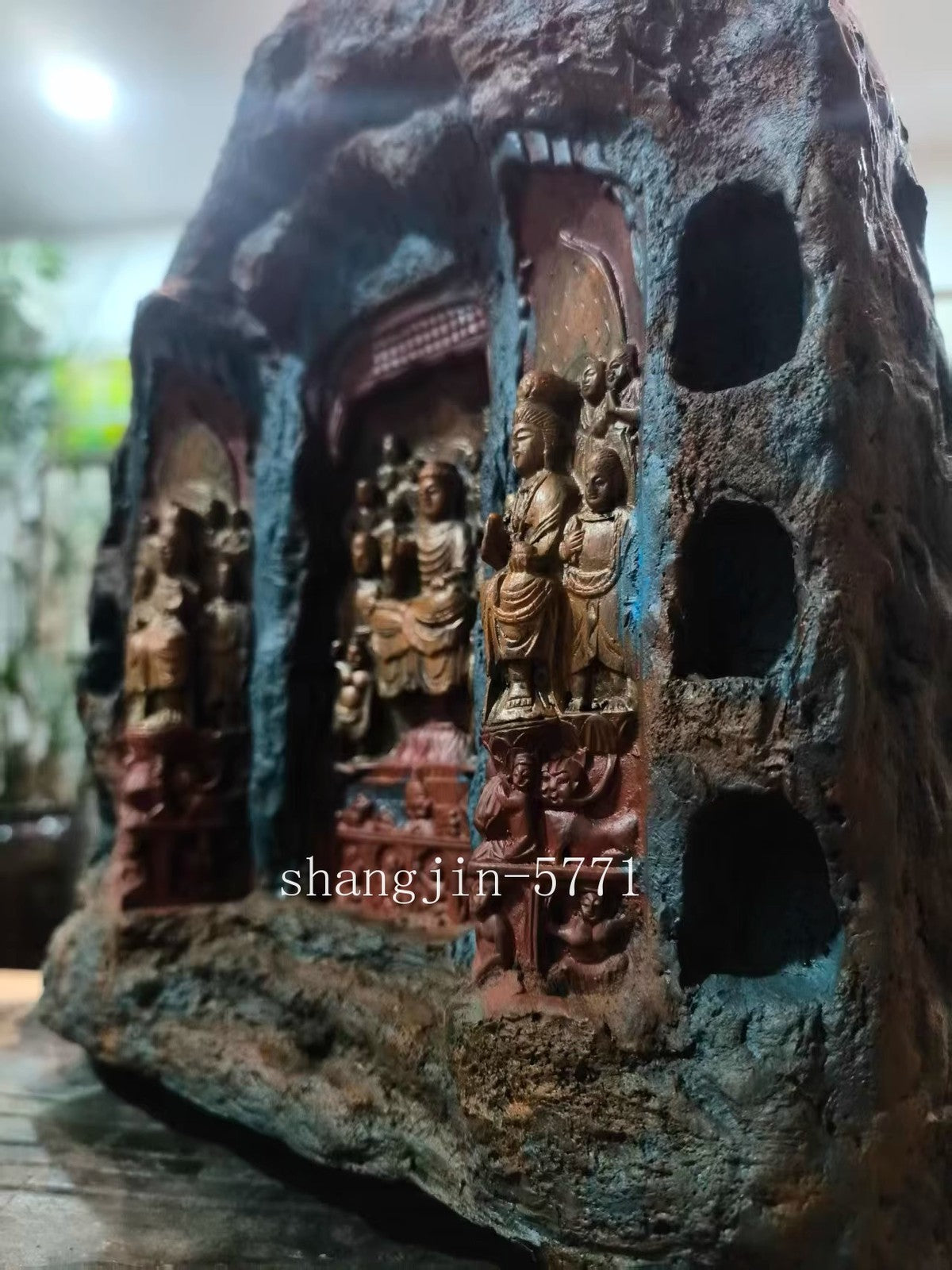 9.5" Stone Western Trinity Buddha Statue Saints Master Art Sculpture Collection