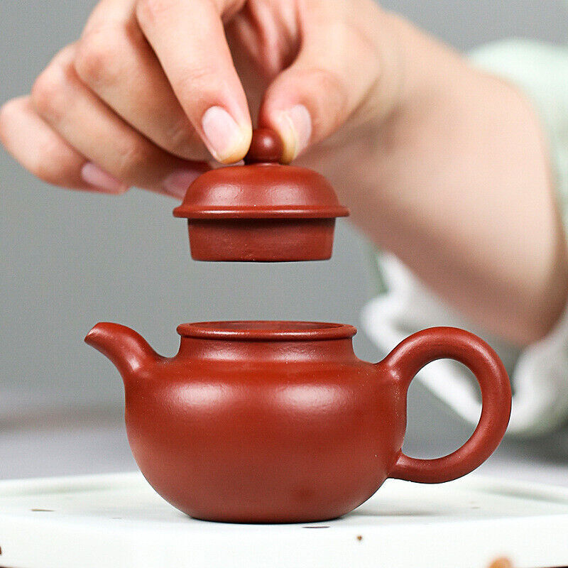 3.4oz Handmade Tea Pot Marked Zisha Dahongpao Clay With Infuser Holes China Pot
