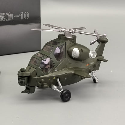Q Version Cartoon Alloy China WZ 10 Helicopter Model Aircraft Model Aircraft