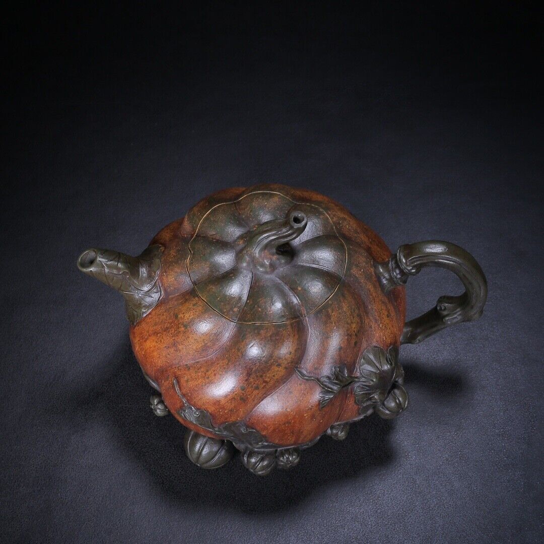 Chinese Yixing Zisha Clay Handmade Exquisite Teapot（Pumpkin 汪寅仙）