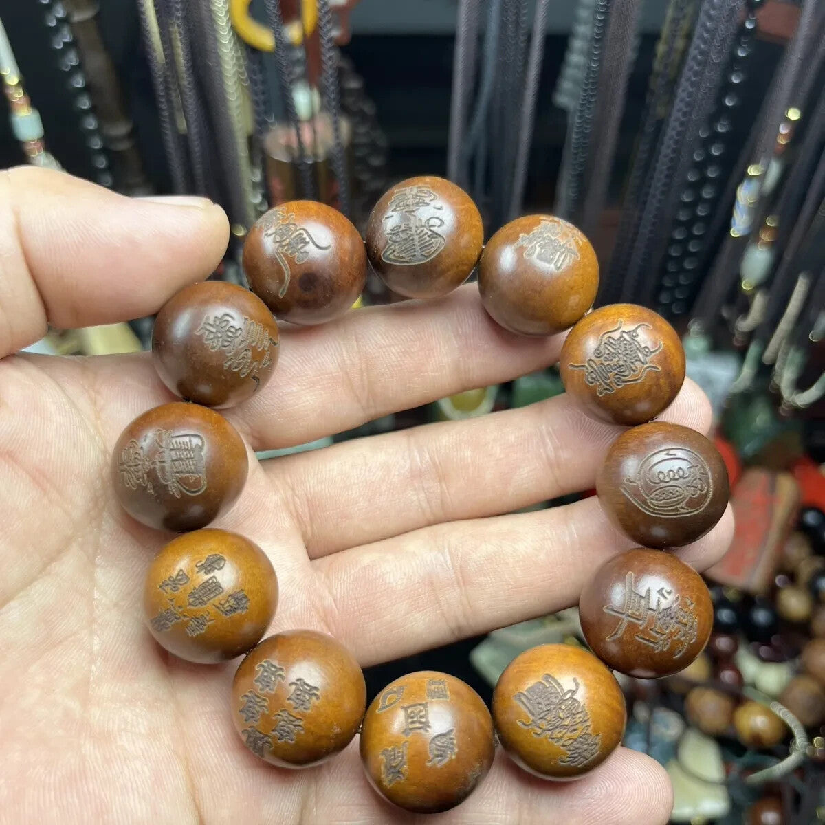 20mm Lightning Strike Wood Jujube Wood Bracelet Taoist Hand String Amulet Bead