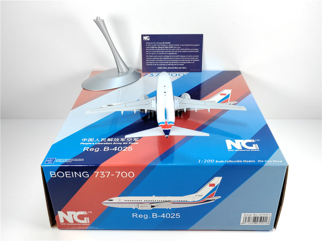 1:200 NG Model People's Liberation Army Air Force B737-700 Plane Diecast Model