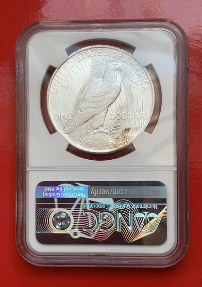 1923 PEACE SILVER DOLLAR NGC MS63 USA Old Constitution Money 美国和平银元 MS 63