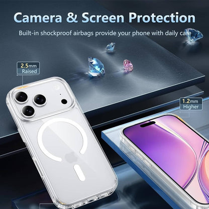 4IN1 for iPhone 17 Pro Max 17 Air Clear Magnetic Case with 3 Screen Protectors