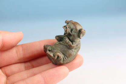 Chinese old bronze pig statue figure tea pet Netsuke table decoration