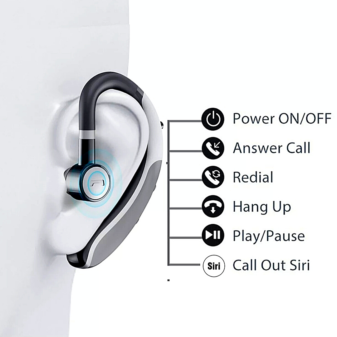 Wireless Bluetooth 5.0 Headset Headphone Earphone Sport Trucker Work Handsfree