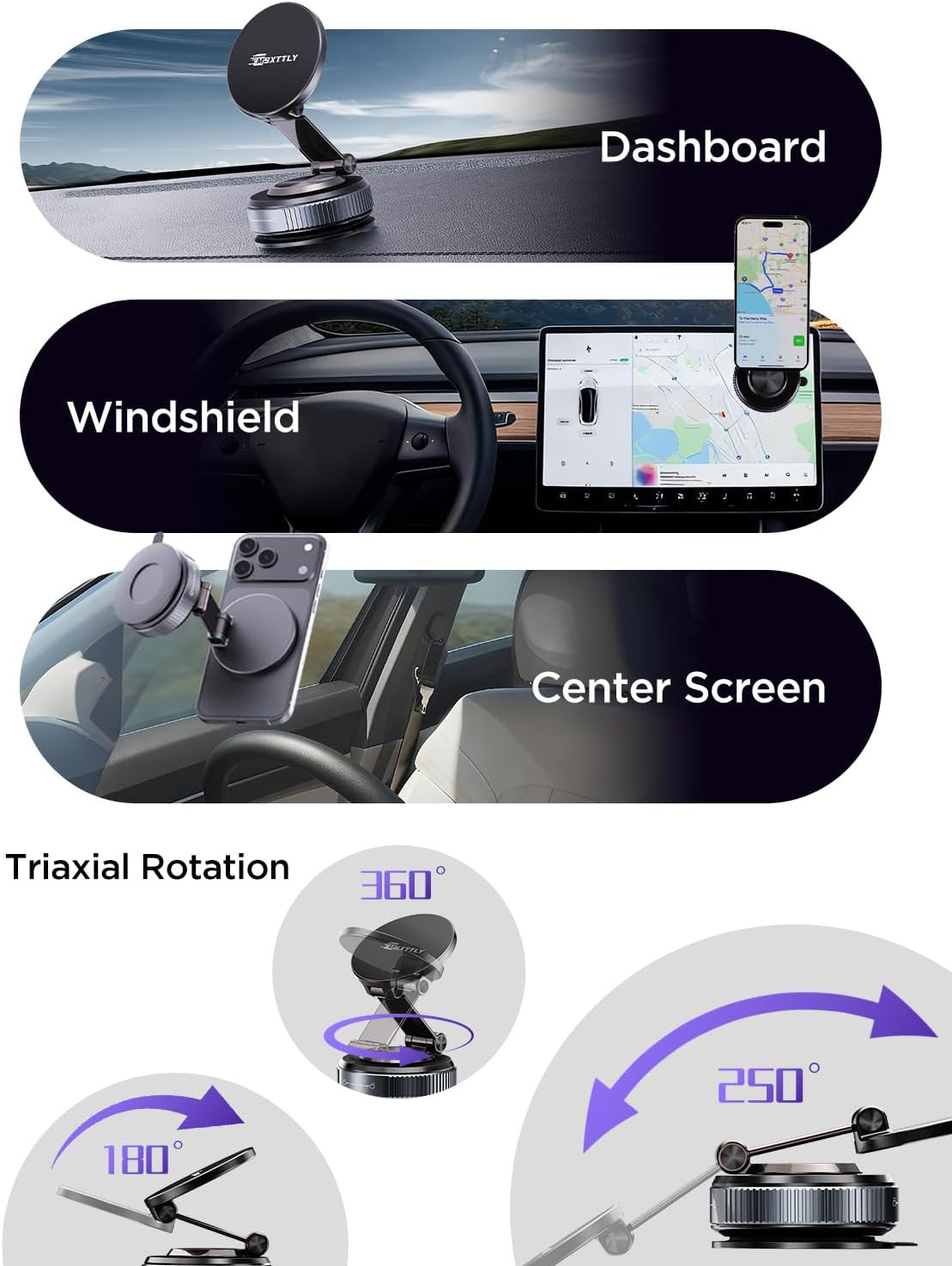 Car Phone Holder Magnetic Phone Mount for Car 360°Adjustable 2026 Phone Holders