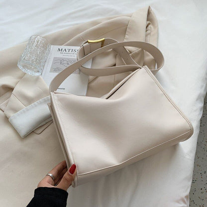 Leather Shoulder Bag Simple Solid Color Crossbody Bag Handbags Purse 30*22*10 CM