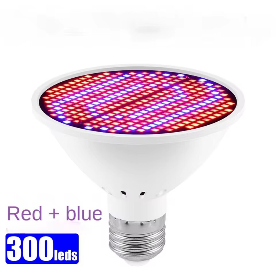 300LED Grow Light Bulb Full Spectrum Light for Indoor Plants Flowers Veg Growing
