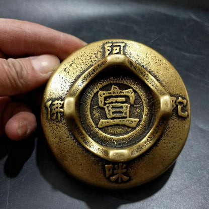 Eight-Treasure Copper Oil Lamp Holder Buddha Lamp Household Retro Buddha Hall
