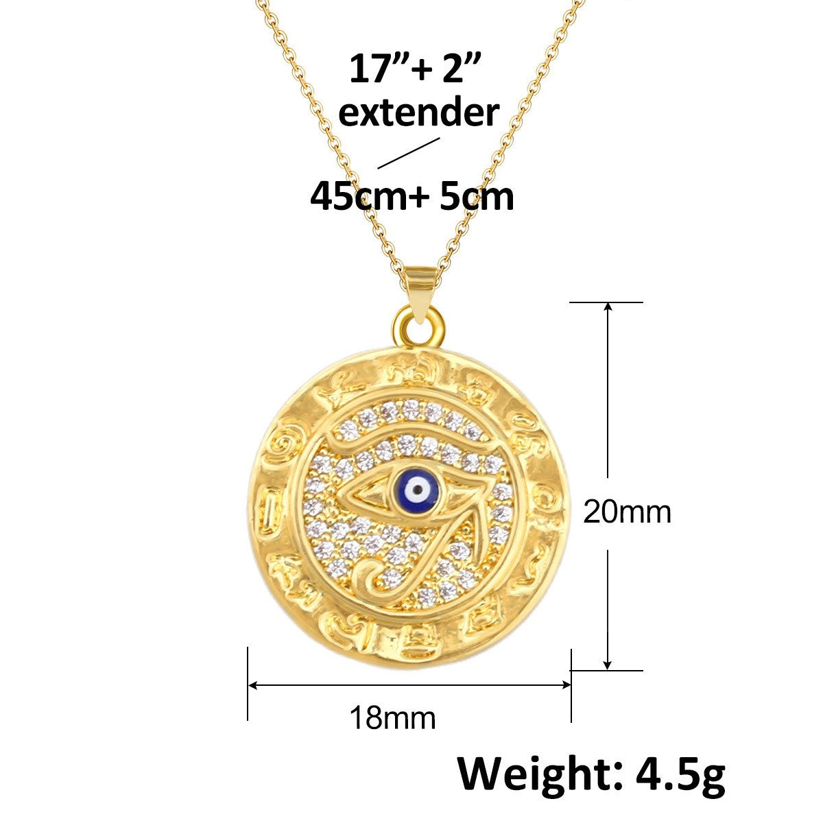 Turkish Blue Evil Eye Pendant Copper Zircon Charm Plated Eco Friendly DIY
