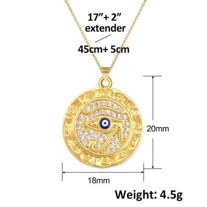 Turkish Blue Evil Eye Pendant Copper Zircon Charm Plated Eco Friendly DIY
