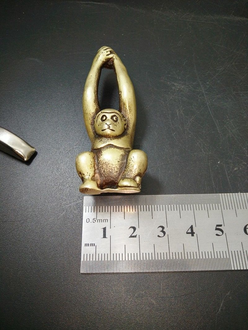 Collectibles china brass hand made Chinese Zodiac monkey statue