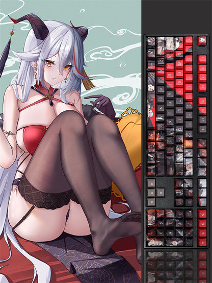 New Games Azur Lane KMS Ägir PBT Keycap Set Cherry MX for Mechanical Keyboard