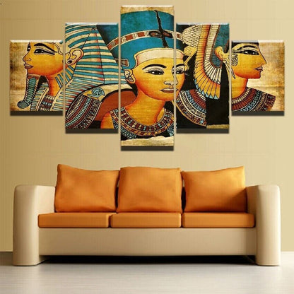 Pharaoh Ancient Egypt 5 Piece Canvas Print Wall Art Poster Home Decoration