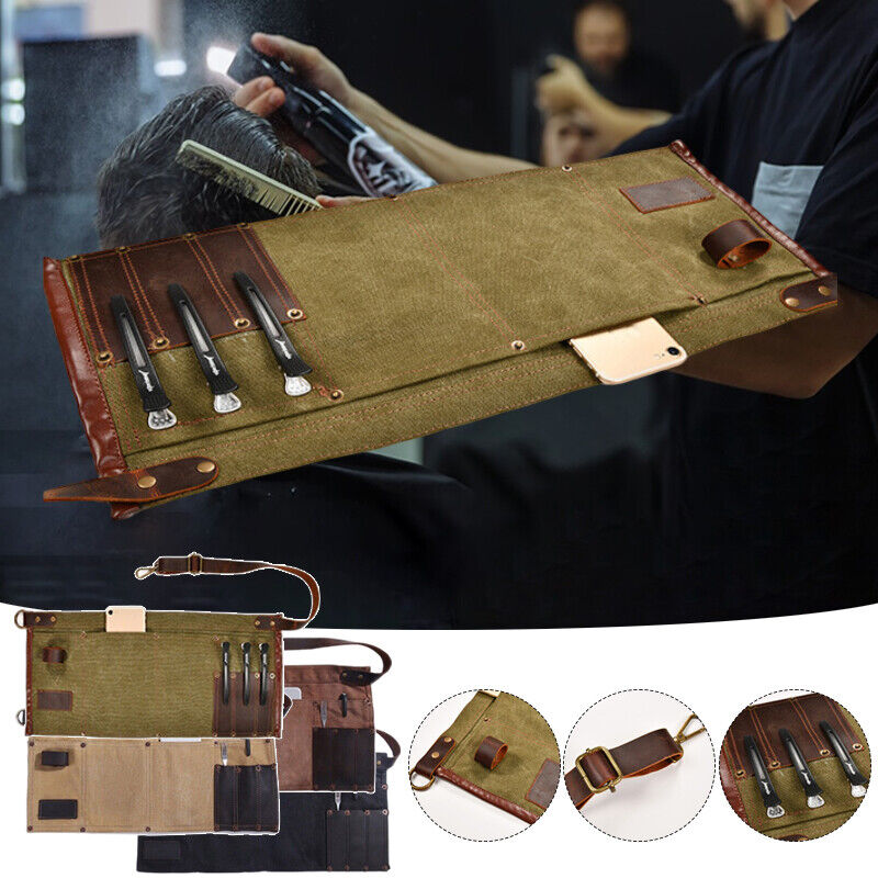 Genuine Leather Multi Pocket Half Short Apron Waist Belt Woodworker Tool Bag