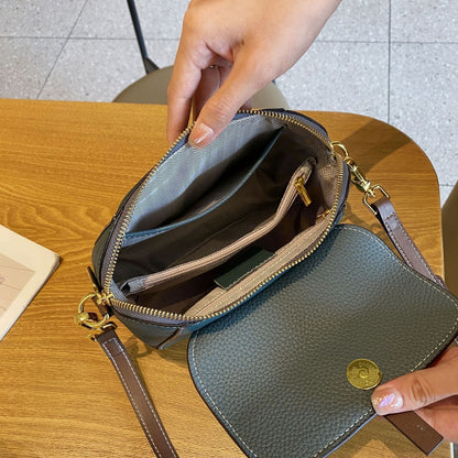 Cowhide Large Multi-layer Single Shoulder Messenger Bags Genuine Leather Purse