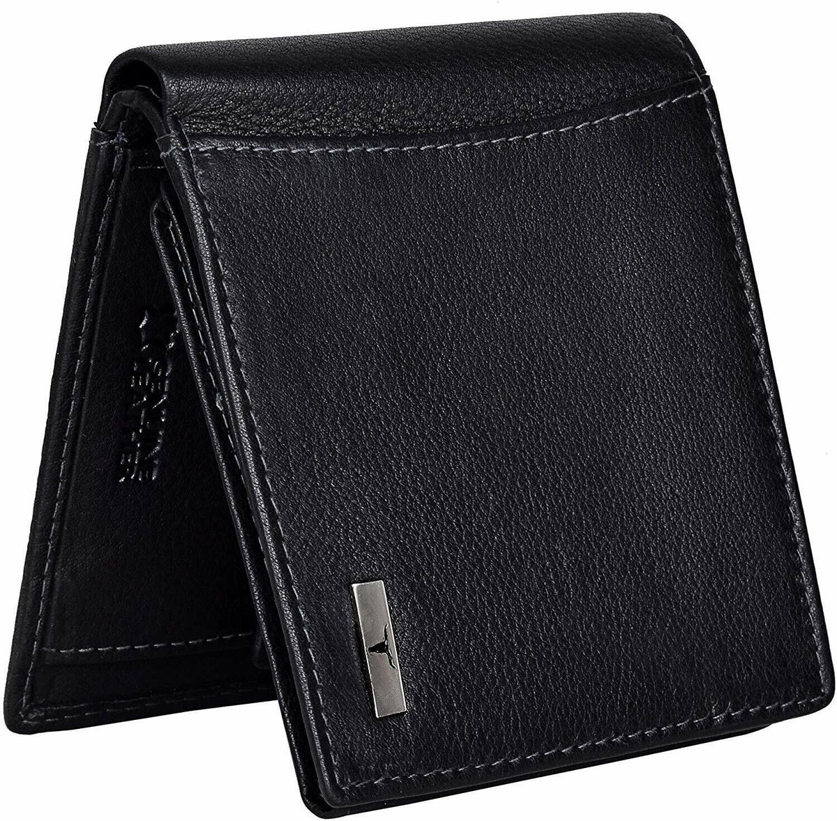 New Men's Black Colour Leather Bi-fold Wallet Gift Item