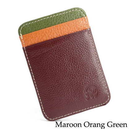 Leather Thin Mini Card Wallet Card Case Cash Change Pack Pocket 102 * 68 mm Bag