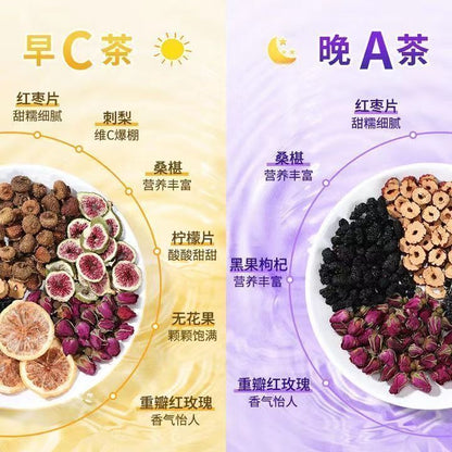 Morning C Night A Tea Prickly Pear Mulberry Rose Black Wolfberry Flower Tea