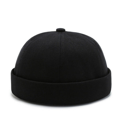 Men's Retro Brimless Hat Skull cap Sailor Cap Beanie Rolled Cuff Adjustable*