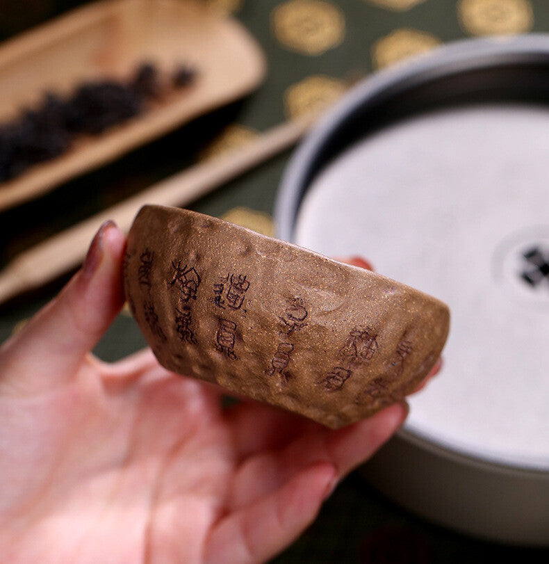 Full Handmade Tea Cup Hand Carved Real Yixing Zisha Duan Clay Master Cup 70ml