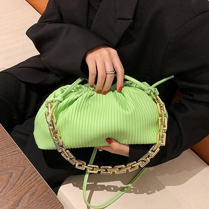 Pleated Underarm Shoulder Bag Gold Chain Cloud Bags Crossbody Hobos Clutch Purse
