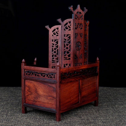 Rosewood Carved Miniature Display Table Buddha Altar Butsudan Shrine Praying