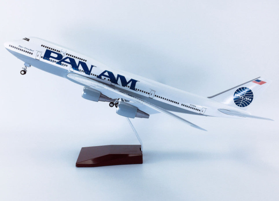 1:150 47CM PAN AM BOEING 747-400 Airplane Landing Gear Resin Aircraft Model