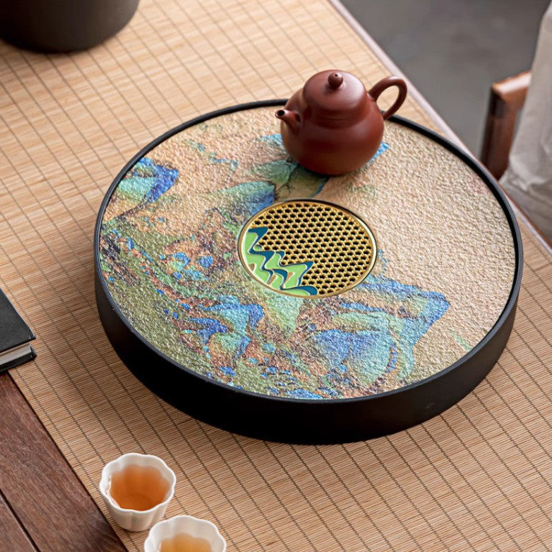 1Pc Exquisitely Draining Tray Tea Set Storage Tray Desktop Household Ornament