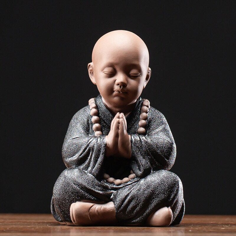 Chinese Yoga Monk Ornaments Home Decoration Ceramic Little Monk Buddha Statue