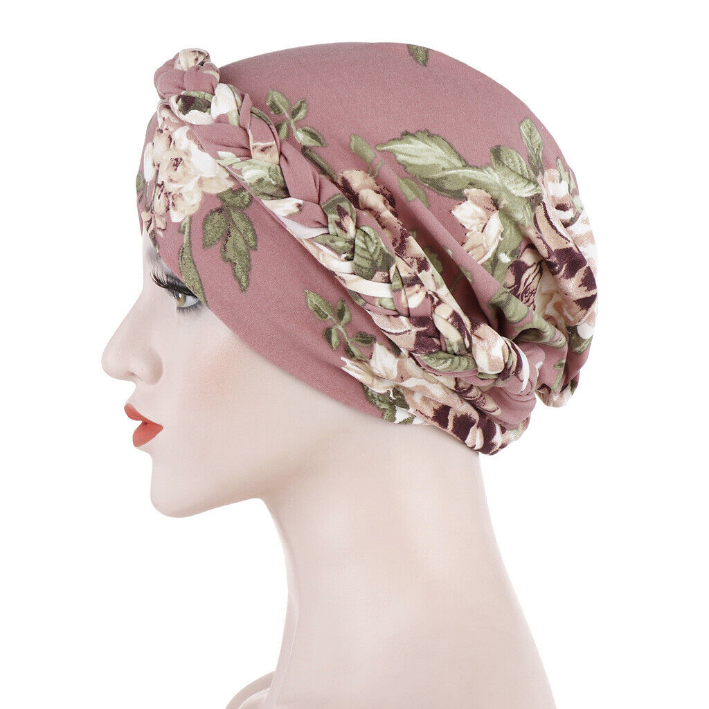 Muslim Women Braid Turban Hijab Hat Hair Loss Bonnet Chemo Cap Wrap Headscarf*