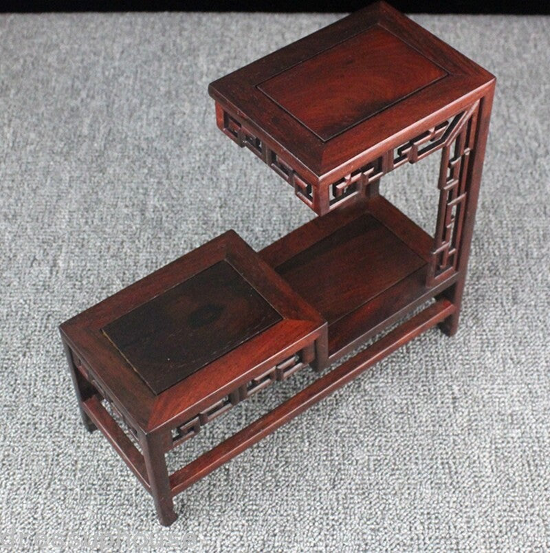 Rosewood Rack Art Craft Stand Bonsai Teapot Stone Vase Flower Pot Base
